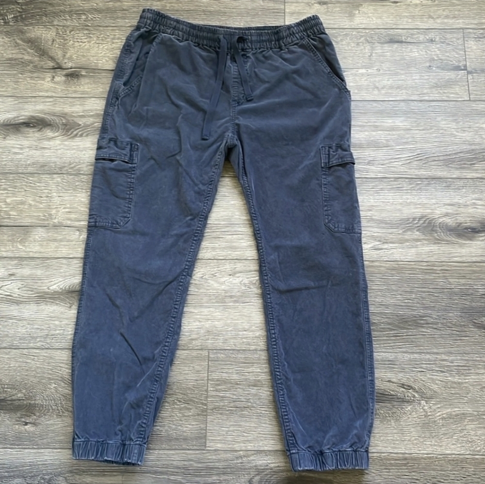 Prana | Lost Hwy Organic Cotton Corduroy Pull On Relaxed Fit Jogger Blue Gray L